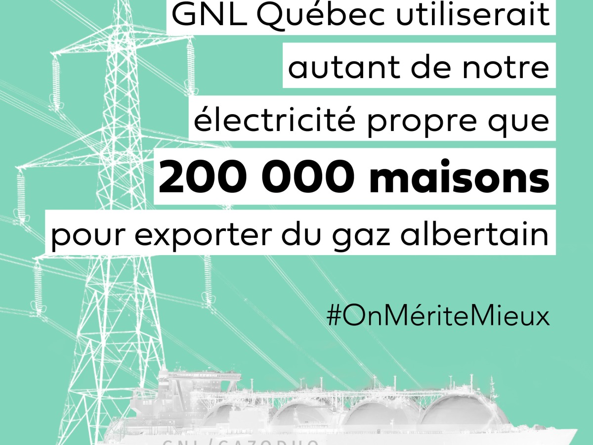 GNL/Gazoduq coûterait cher à Hydro-Québec : une autre raison de rejeter le projet